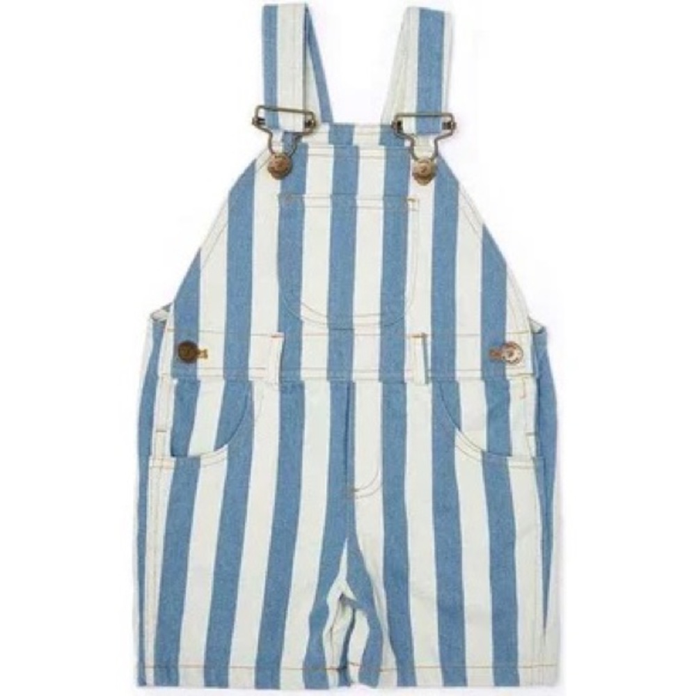 Dotty Dungarees Striped Overalls 12-18 month Maisonette